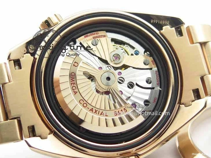 0305 Efficient Planet Ocean GMT 43.5mm RG V6F 1:1 Best Edition Black Dial On RG Bracelet A 8182